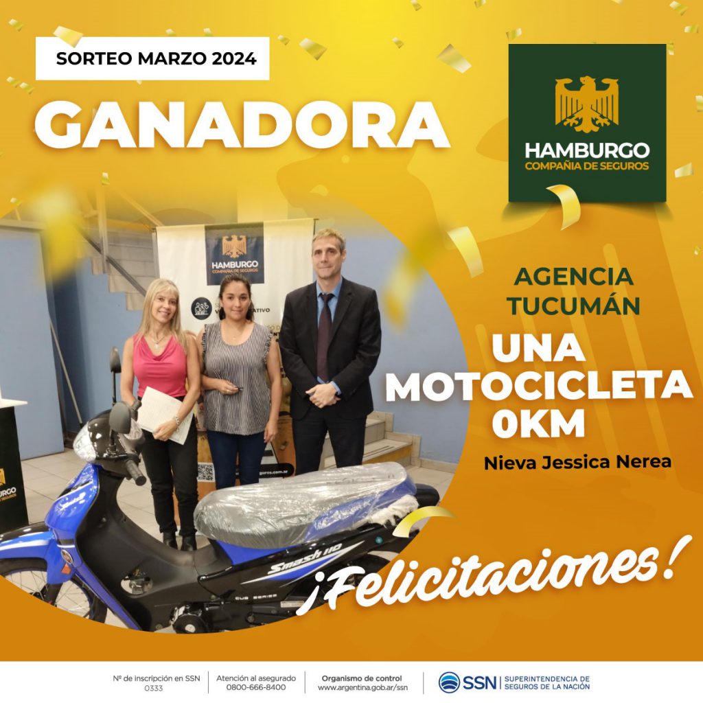 Entrega de moto 0Km correspondiente al sorteo de Marzo en Agencia Tucumán!